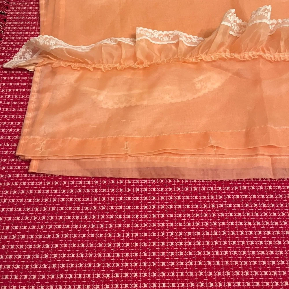 Vintage Sears peachy Voile Shower Curtain/ Firm Price